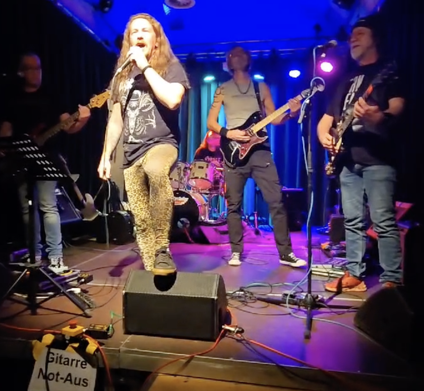 on stage